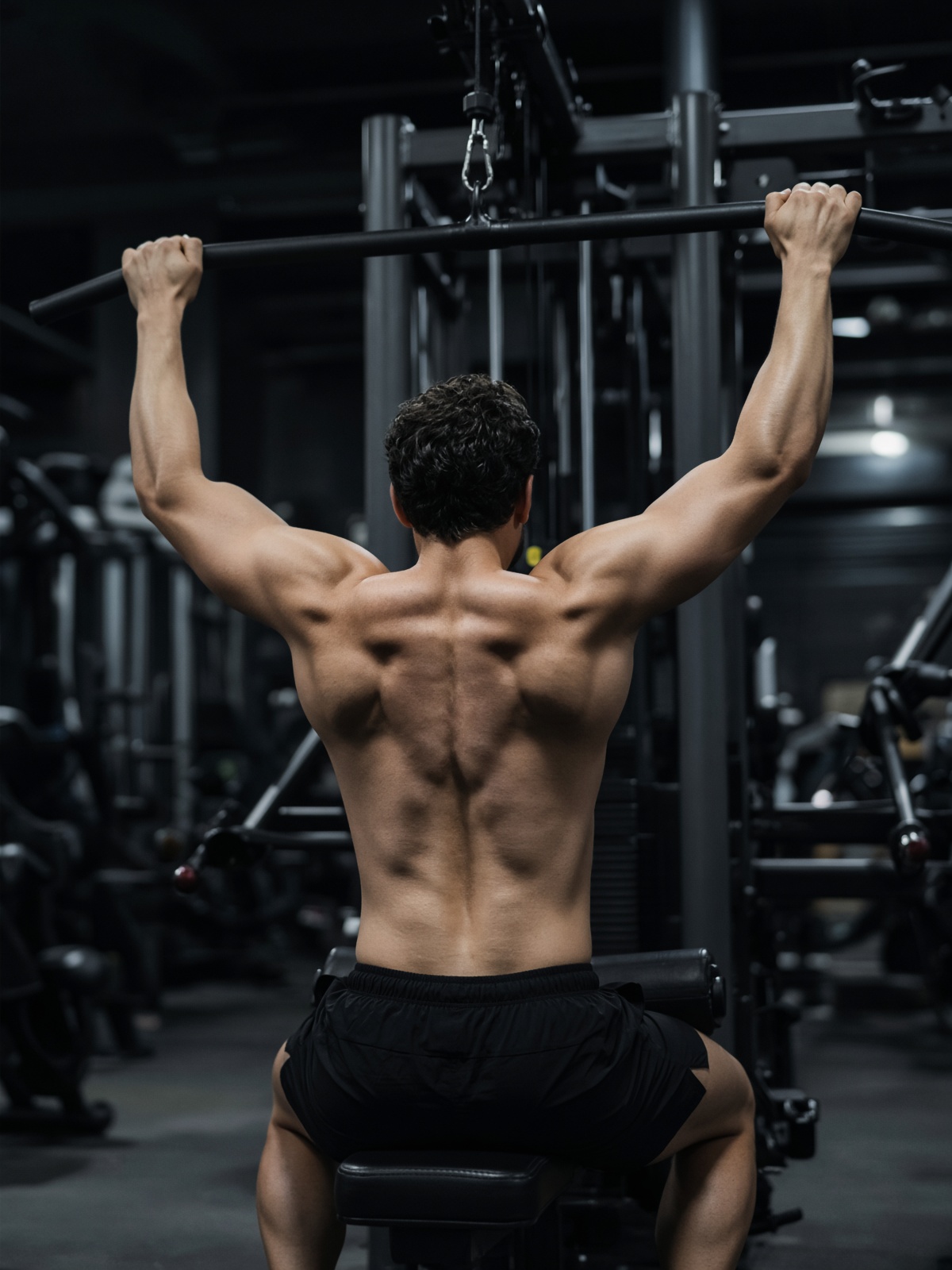 Overhand grip lat pulldown